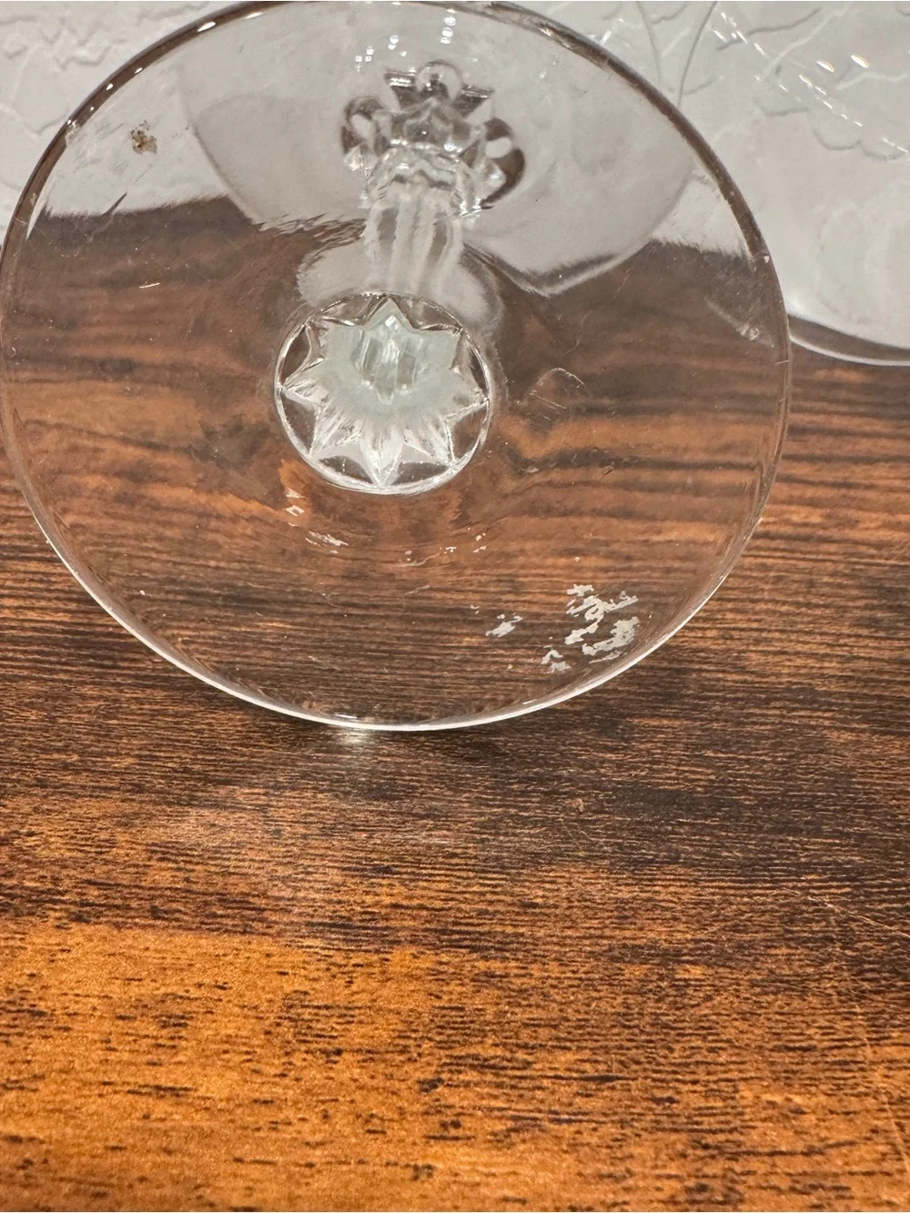 Libbey Retro Crystal Cocktail Glass Set Of 2 Faceted Stem Mid Century Starburst